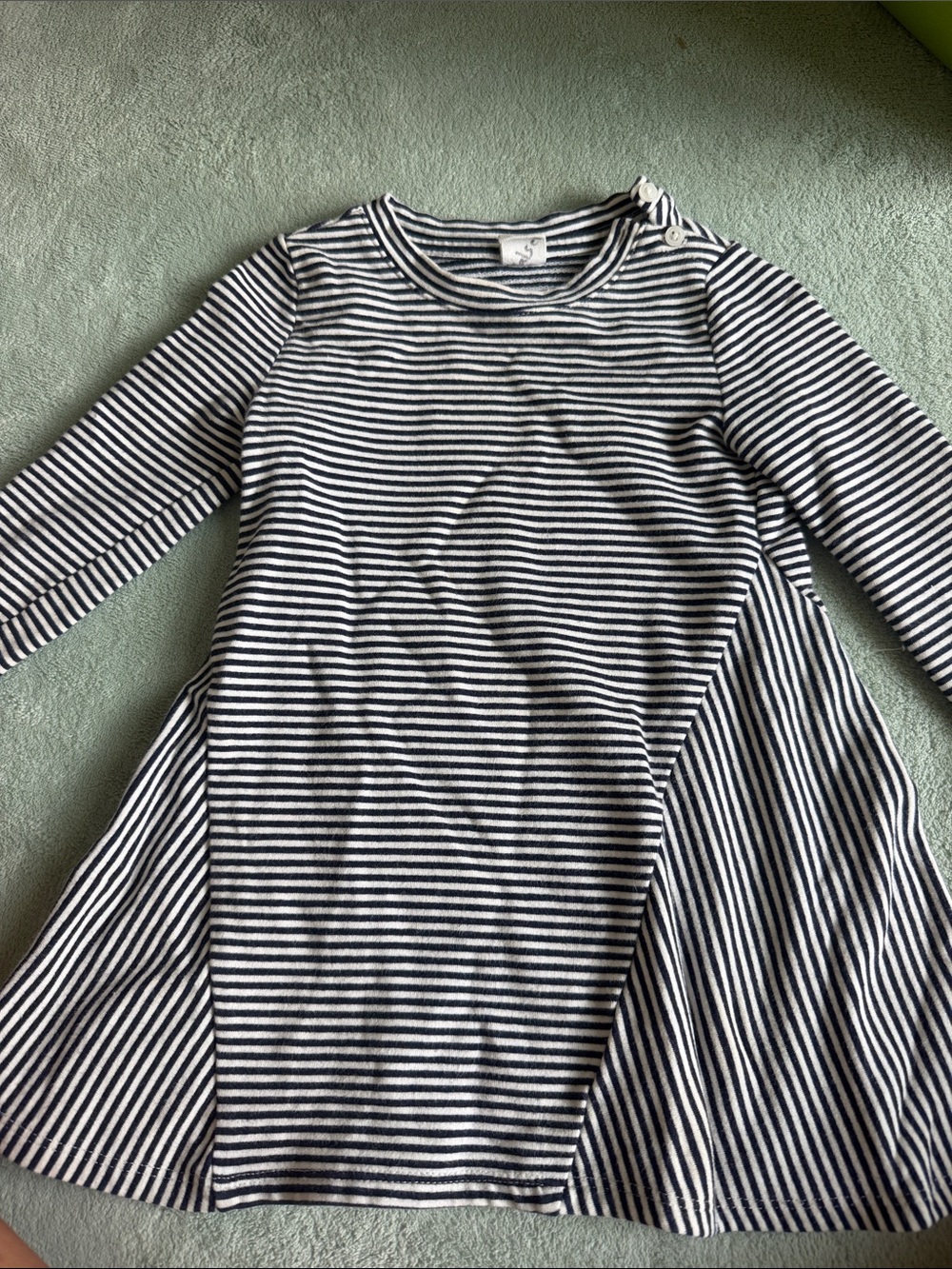 GAP Navy and White Striped Long Sleeve Dress
